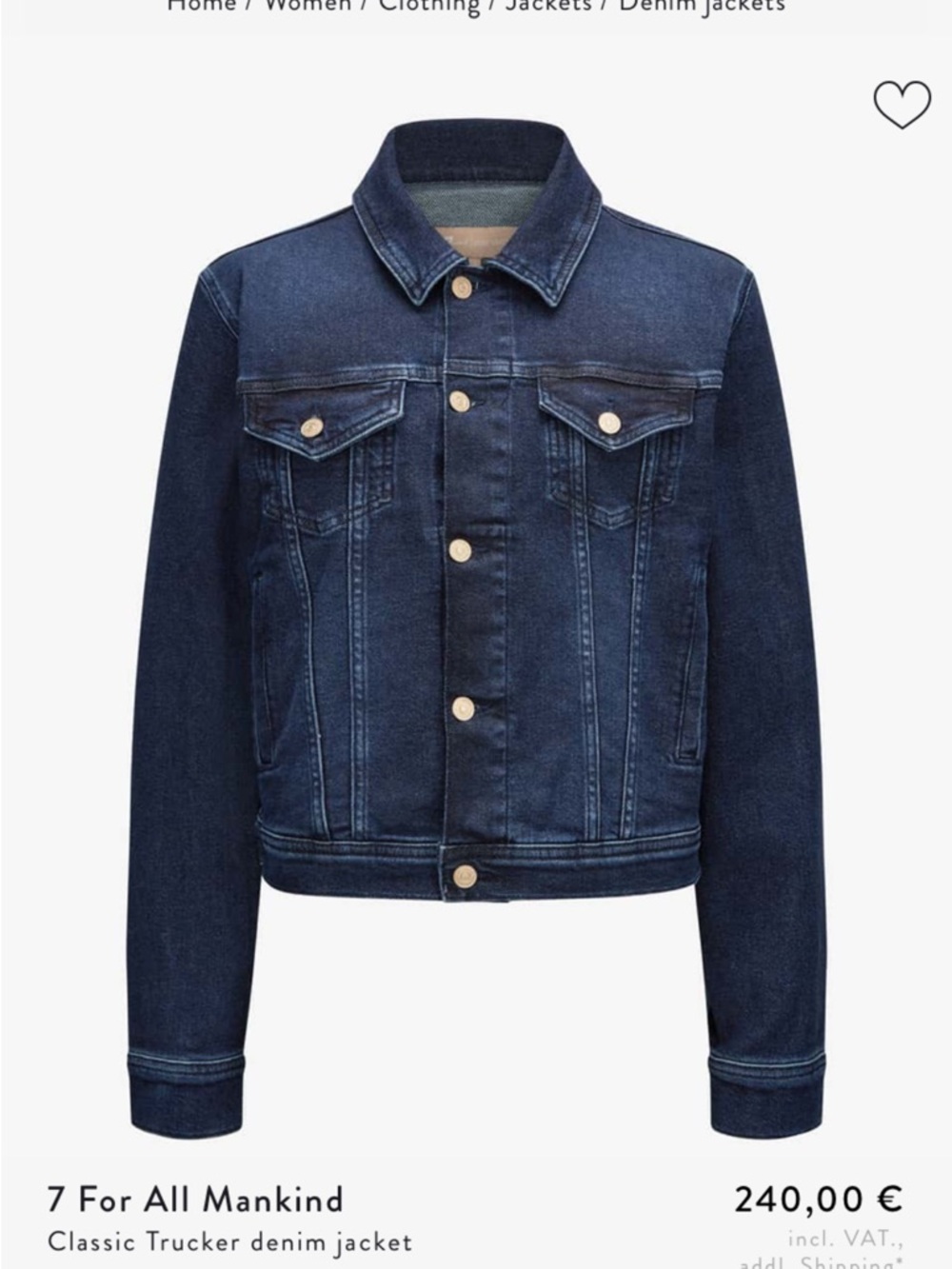 7 For All Mankind Dark Blue Denim, M